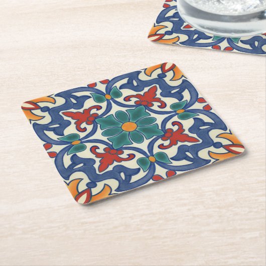 Azulejos-Muster Rechteckiger Pappuntersetzer (angewinkelt)