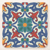 Azulejos-Muster Rechteckiger Pappuntersetzer (Vorderseite)