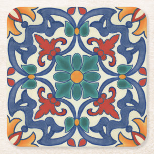Azulejos-Muster Rechteckiger Pappuntersetzer