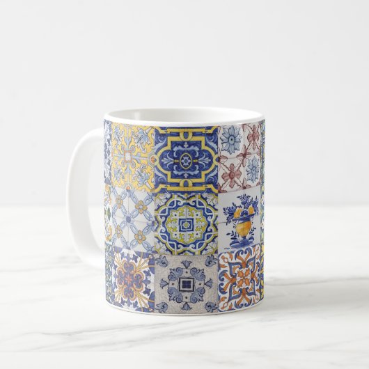 Azulejos Patchwork Kaffeetasse (Vorderseite Links)