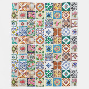 Azulejos & Peranakan Wall Wandmalerei Winter Fleecedecke