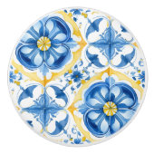 💙 💛 Azulejos Porto Bloom Keramikknauf (Vorderseite)