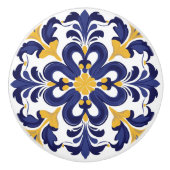 💙 💛 Azulejos Porto Fleur Keramikknauf (Vorderseite)