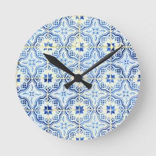 Azulejos, portugiesische Tiles Runde Wanduhr (Vorderseite)