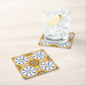 Azulejos Portugiesischer Tile White Senard Yellow  Rechteckiger Pappuntersetzer (Vor Ort)