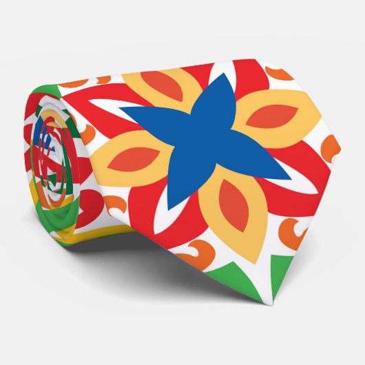 💛 🧡 💚 Azulejos, sehr dekoratives Muster, Krawatte (Gerollt)