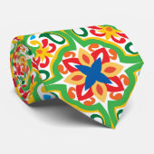 💛 🧡 💚 Azulejos, sehr dekoratives Muster, Neck T Krawatte (Gerollt)
