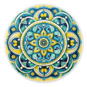 💙 💛 Azulejos Seville Bloom Keramikknauf (Vorderseite)