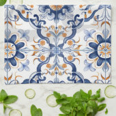 Azulejos Tile Pattern Geschirrtuch (Gefaltet)
