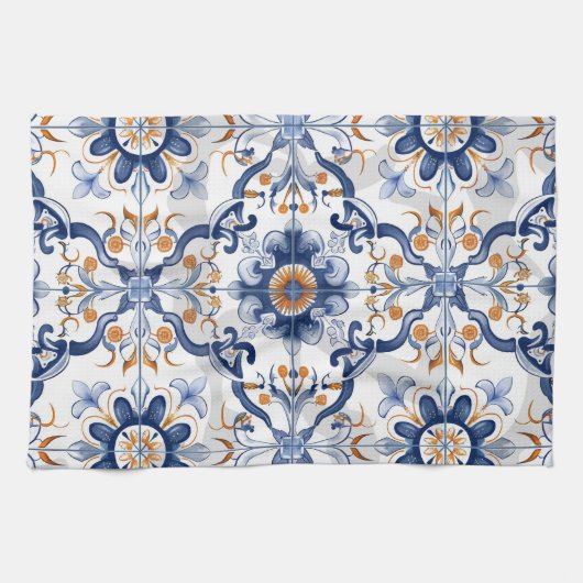 Azulejos Tile Pattern Geschirrtuch (Horizontal)