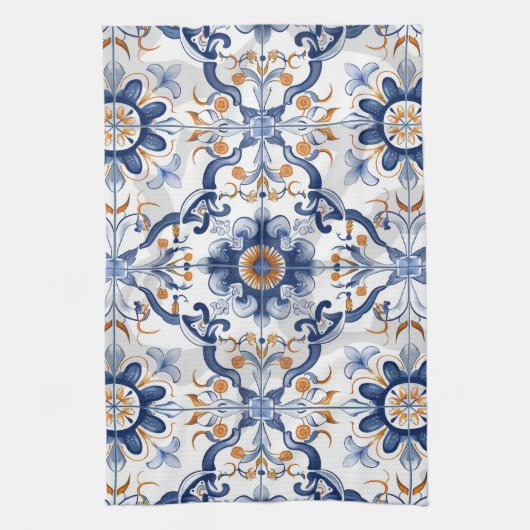 Azulejos Tile Pattern Geschirrtuch (Vertikal)