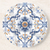 Azulejos Tile Pattern Tile Getränkeuntersetzer (Vorne)