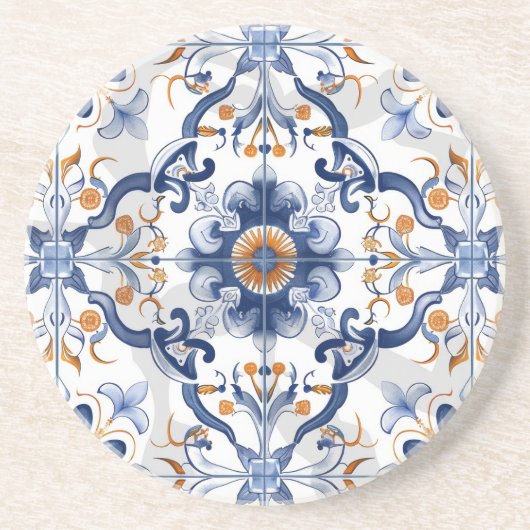Azulejos Tile Pattern Tile Getränkeuntersetzer (Vorne)