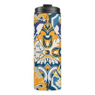 Azulejos Tiles Patchwork Vintages Hintergrundpapie Thermosbecher