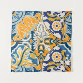 Azulejos Tiles Patchwork Vintages Hintergrundpapie Wandteppich (Vorderseite (Horizontal))