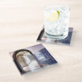 Azulejos und Arches Lissabon Portugal Glasuntersetzer (Schrägansicht)