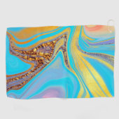 Azur-Gold-Fluss Golfhandtuch (Horizontal)