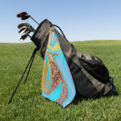 Azur-Gold-Fluss Golfhandtuch (Gras)
