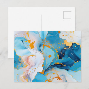Azur Marmor mit goldenen Sprenkeln Postkarte