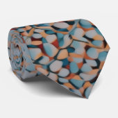Azur-Mosaik-Fluss Abstractes Texturmuster Krawatte (Gerollt)