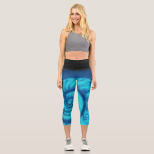 Azur-Strudel Capri Leggings