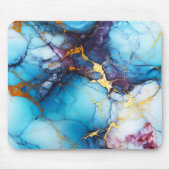 Azur- und Amethyst-Marmor mit goldenen Adern Mousepad (Vorne)