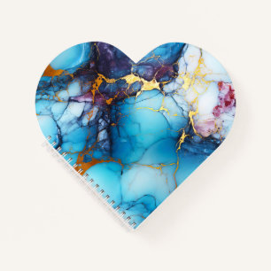 Azur- und Amethyst-Marmor mit goldenen Adern Notizblock