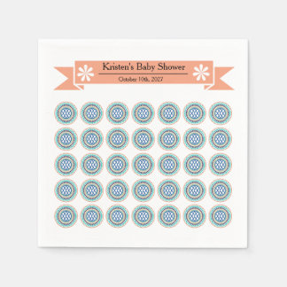 Azura Crest Baby Shower Papier Servietten mit Desi