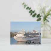 Azura Cruise Ship Nah-up auf Antigua Postkarte (Stehend Vorderseite)