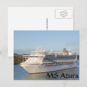 Azura Cruise Ship Nah-up auf Antigua Postkarte