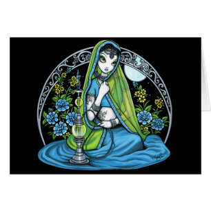 Azura eklektische Hindi-Sari-Mond-Fee-Karte