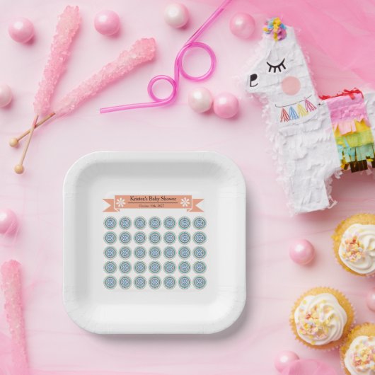 Azura Wappen Baby Showpapier Teller (Party)