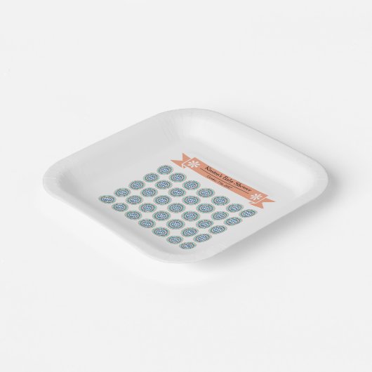 Azura Wappen Baby Showpapier Teller (Gewinkelt)