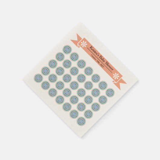 Azura Wappen Babydusche Papier Napkins Serviette (Ecke)