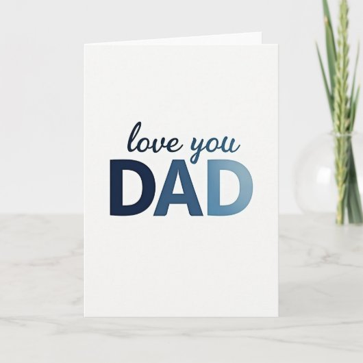 Azurblau Ich liebe dich Papa Karte (Vorderseite)