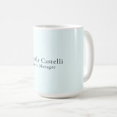 Azurblau Professionell Einzigartig Klassisch Einfa Kaffeetasse (VorderseiteRechts)