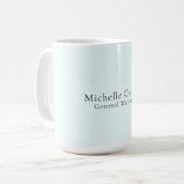 Azurblau Professionell Einzigartig Klassisch Einfa Kaffeetasse (Vorderseite Links)