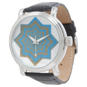 Azurblau und Ember Star Armbanduhr (Schrägansicht)
