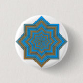 Azurblau und Ember Star Button (Vorderseite)