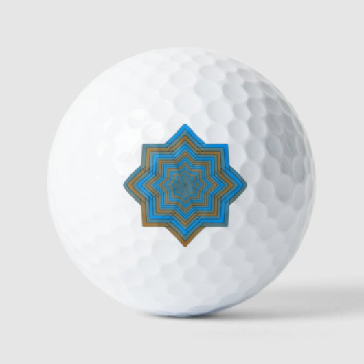 Azurblau und Ember Star Golfball (Vorderseite)