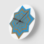 Azurblau und Emberstern Runde Wanduhr (Winkel)