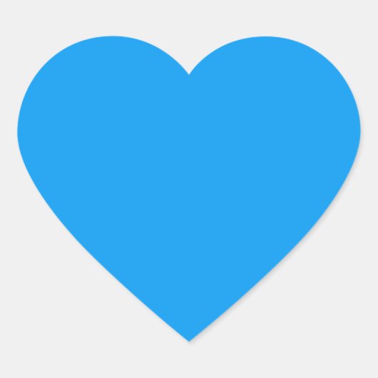 Azurblau (Vollfarbe)  Herz-Aufkleber (Vorderseite)