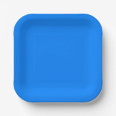 Azurblau (Vollfarbe) Pappteller (Vorderseite)