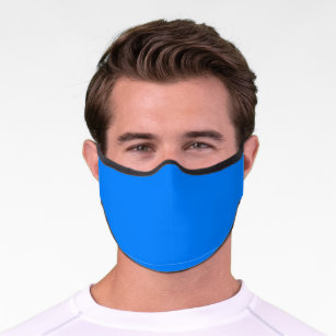 Azurblau (Vollfarbe) Premium Mund-Nasen-Maske