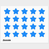 Azurblau (Vollfarbe) Stern-Aufkleber (Blatt)