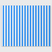 Azurblau-weiß gestreift geschenkpapier (Flach)