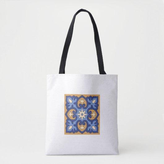 Azurblaue Blütenhandtasche Tasche (Vorderseite)