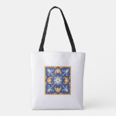 Azurblaue Blütenhandtasche Tasche (Rückseite)