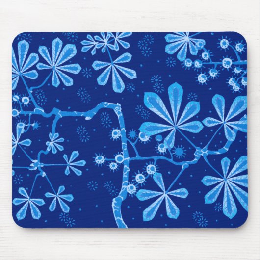 Azurblaue Frostblumen-Mauspad Mousepad (Vorne)
