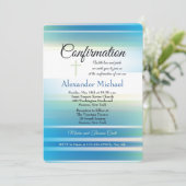 Azurblaue Himmel-Bestätigungs-Einladung Einladung (Stehend Vorderseite)